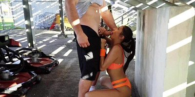 Girl has pussy fucked hard by well-hung sports instructor