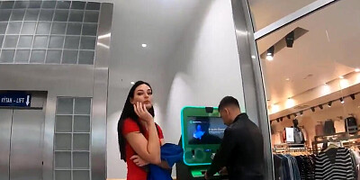 Stranger fucks the brunette in her boyfriend's presence