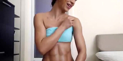 Fit Webcam Girl Shows Off Her Body