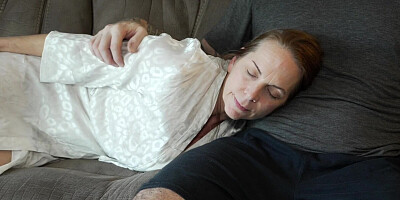 Mommy And StepSon Share A Couch