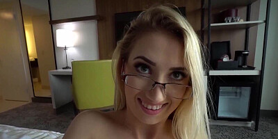 Cute blonde gal with glasses was more than willing to get naughty with her stepbro