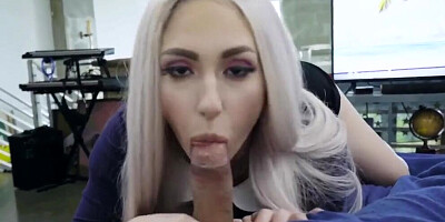 Blonde cutie Skylar Vox plays with hard cock in a POV video