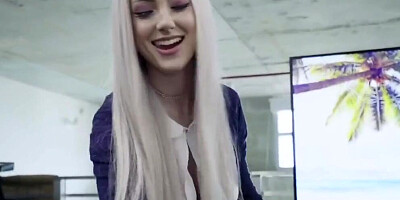 Blonde cutie Skylar Vox plays with hard cock in a POV video