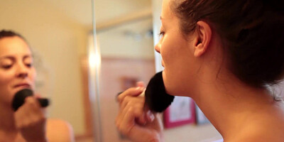 Horny stepson kisses MILF Mandy Haze while rubbing her pussy