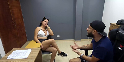 She is willing to do whatever it takes to get a job. Even fucking me without a condom