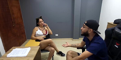 She is willing to do whatever it takes to get a job. Even fucking me without a condom