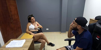 She is willing to do whatever it takes to get a job. Even fucking me without a condom