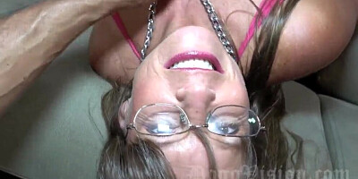 Mature woman makes cock hard with a BJ and then gets shagged