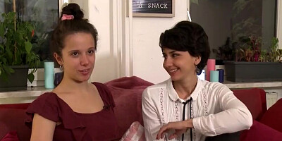 Two lesbian amateurs are exchanging tenderness and touch each other