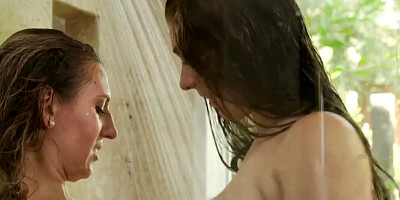 Busty stepsisters Alex Chance and Mila Brite have lesbian fun in the shower