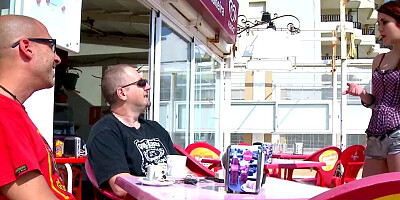 Spanish hooker Hanna Montada is going home with two older men