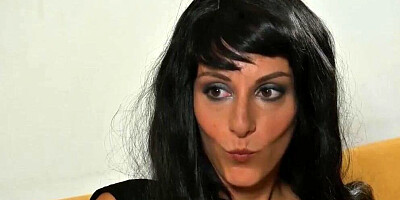 Two astonishing brunettes are sitting on guy's cock and face