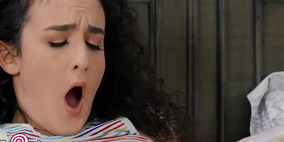 Two exquisite chicks are touching their curves and scissoring their pussies