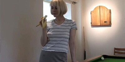 Mature blonde housewife is teasing, stripping while giving nice JOI