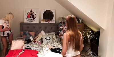 Lingerie party movie with sinful lassie from Leons TV