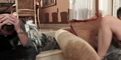 Two horny Jewish guys are fucking slutty cougar Britney Amber
