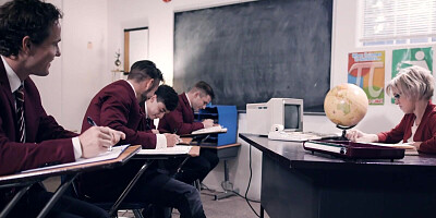 Cougar teacher Dee Williams gets gangbanged in a classroom by her male students