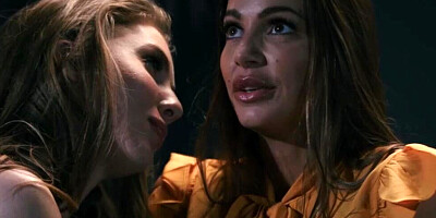 Two girlfriends are engaging in lesbian intercourse and pussy eating in a classroom