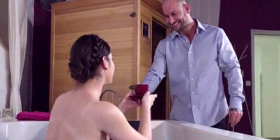 Dane Jones Euro teen brunette Marry Morgan sensual blowjob