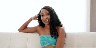 Spicy black girl Olivia Jayy sucks white cock and gets shagged hard