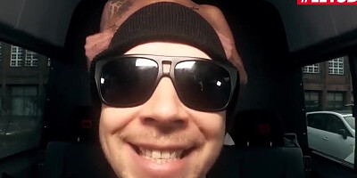 Cameraman squeezes busty MILF's tits and fucks her in the bus