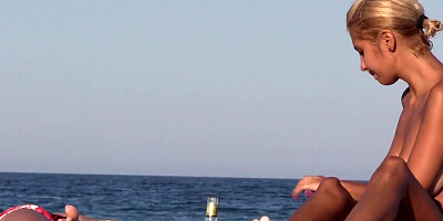 Kinky voyeur is secretly filming those MILFs on a nudist beach