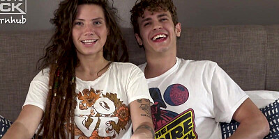 Gal with dreadlocks and her boyfriend are auditioning to become porn stars