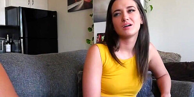 Teen Brunette Babe Gia Paige Sucks Off And Swallows Stepbro's Cum