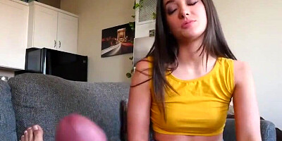 Teen Brunette Babe Gia Paige Sucks Off And Swallows Stepbro's Cum