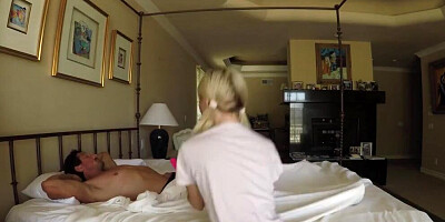 SPYFAM Step Dad Catches Blonde Using Moms Dildo