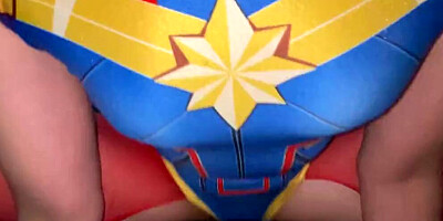 Fucked to orgasm ending with Captain Marvel Costume (Full & Uncen in Fansly BbwThaixxx)