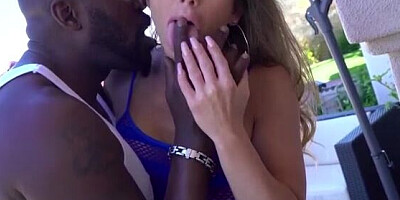 Black stallion is treating white cougar with a hard pussy pounding