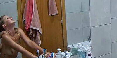 Hardcore pussy banging in a bathroom between a couple before taking a shower
