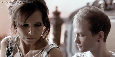 MILF has both of her holes plugged by two of her nerdy stepsons