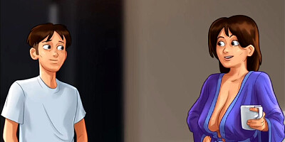 Summertime saga landlady keeps showing her huge boobs - gameplay part 22