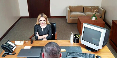 Perv Principal Strips Down Busty Stepmom Vivianne DeSilva And Drills Her Plump Pussy On His Desk