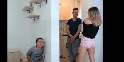 Hot babes distracting the plumber