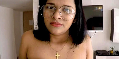Steven Hard is banging this brunette beauty with glasses so hard