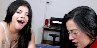 I took turns with my sister to eat my stepbro's dick, balls and ass