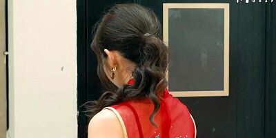 Horny slut mature mom with big boobs got fucked with busty daughter at the same time on the wedding