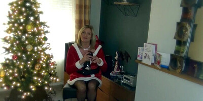 Naughty blonde MILF talks dirty while showing those natural tits