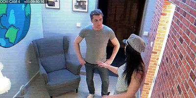 Curvaceous vixen is deepthroating the cock and getting her pussy destroyed in a hostel room