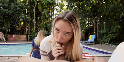 Outdoor BBQ sex for curious Juliette Mint