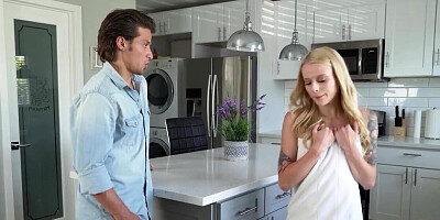 Dazzling blonde beauty cheats on BF with neighbor