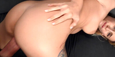 Lovely blonde Lya Missy is taking hard cock in this POV-style scene