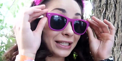 Slutty Czech babe fucked in the woods for a few bucks