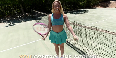Blonde tennis player pleases dude with hot sex