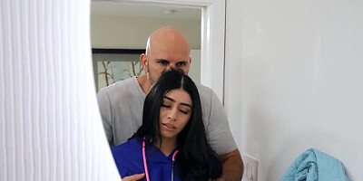 After work curvy Latina nurse gets drilled by bruiser