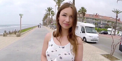 Young woman gets fucked for money in the van