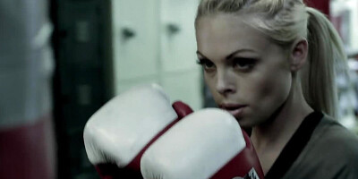 Boxer girl gets off on hitting th bag and wants sex with trainer